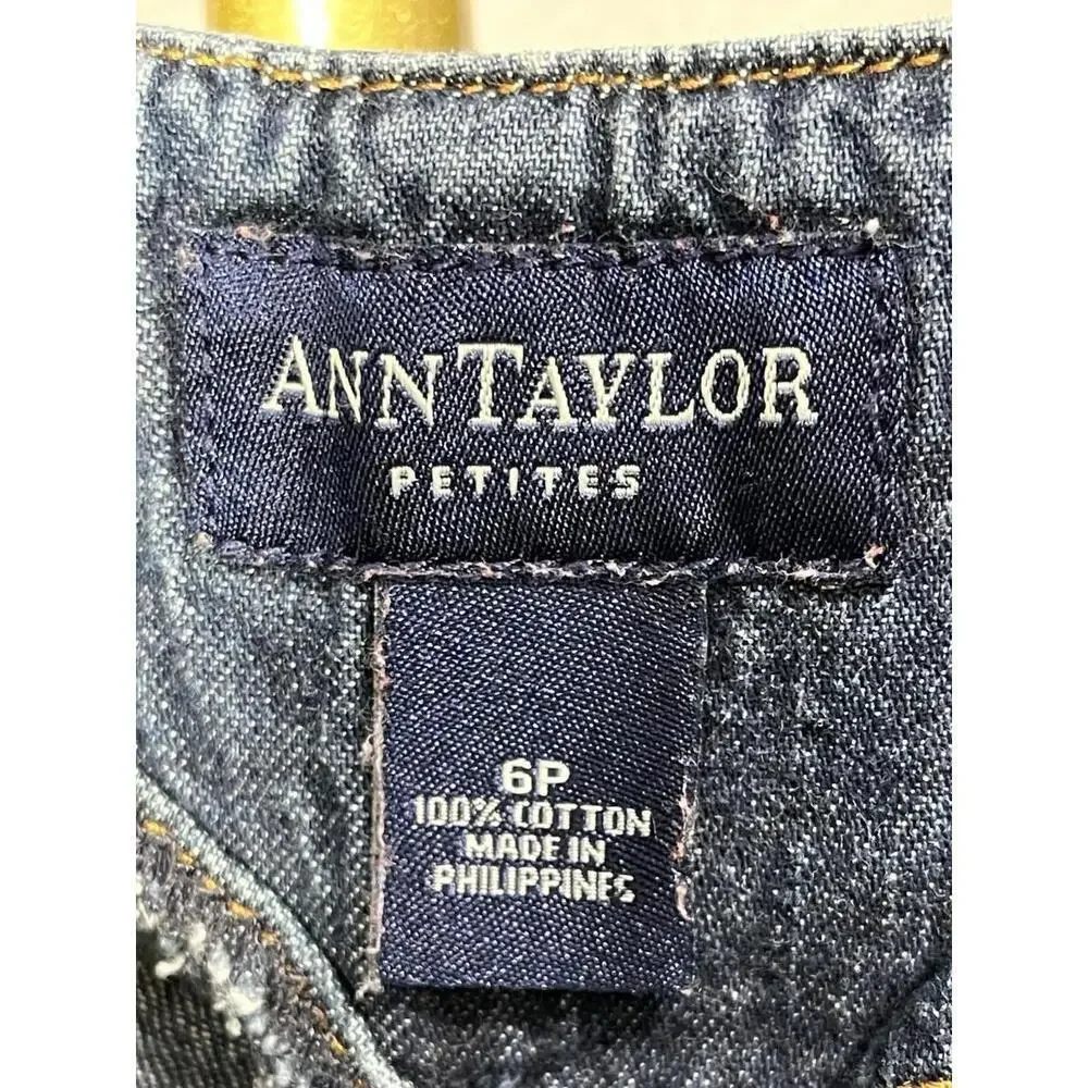 Ann Taylor Jeans Women’s Blue Modern Trouser Denim Wide Leg 6P Polished